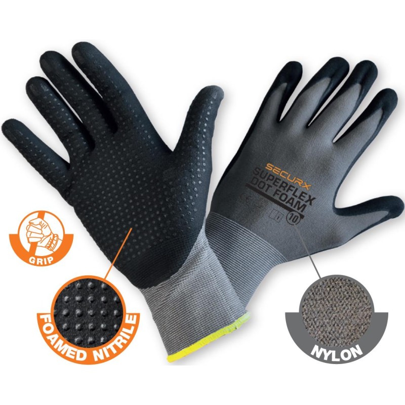 Gant nitrile avec grip taille 10