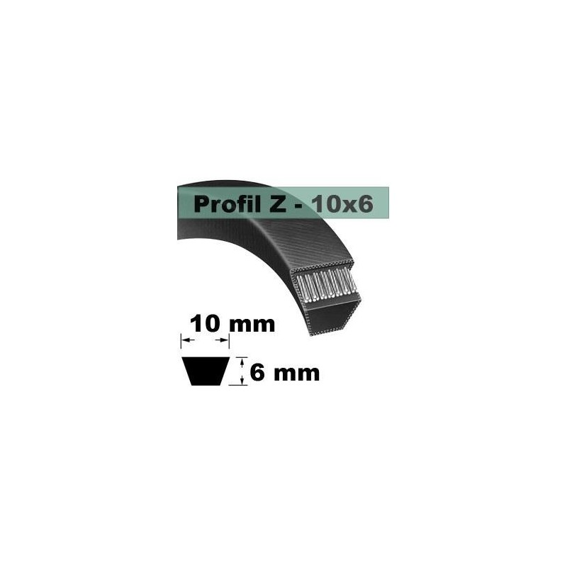 Courroie industrielle profil Z GATES Z22 Long. intérieure 560 mm