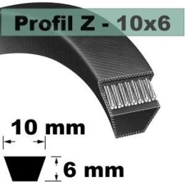 Courroie industrielle profil Z GATES Z22.5 Long. intérieure 575 mm