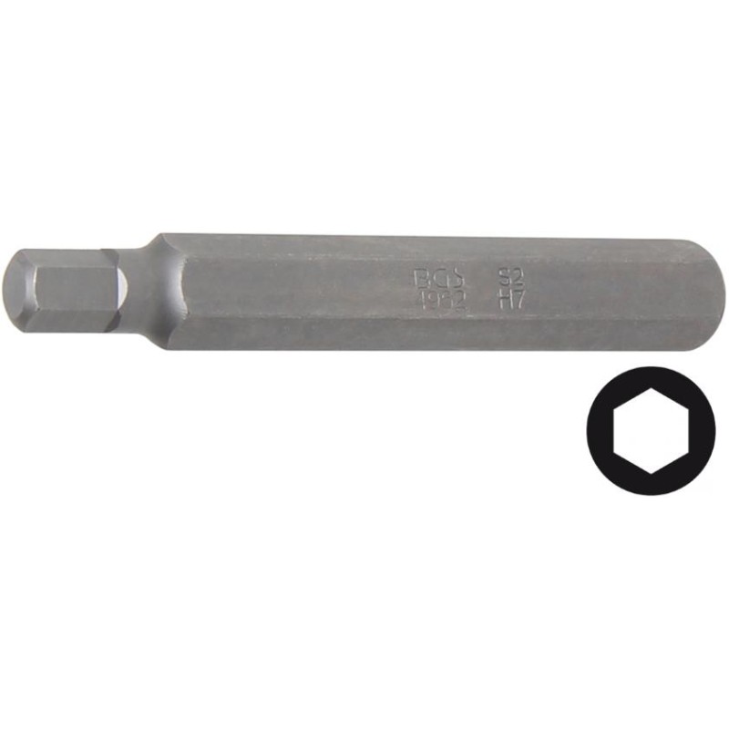 Embout 6 pans long (75mm) 6mm Embout 6 pans long (75mm) 6mm