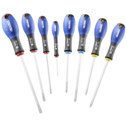 Jeu de tournevis fente, phillips et pozidriv 8 Pcs - Expert E160907