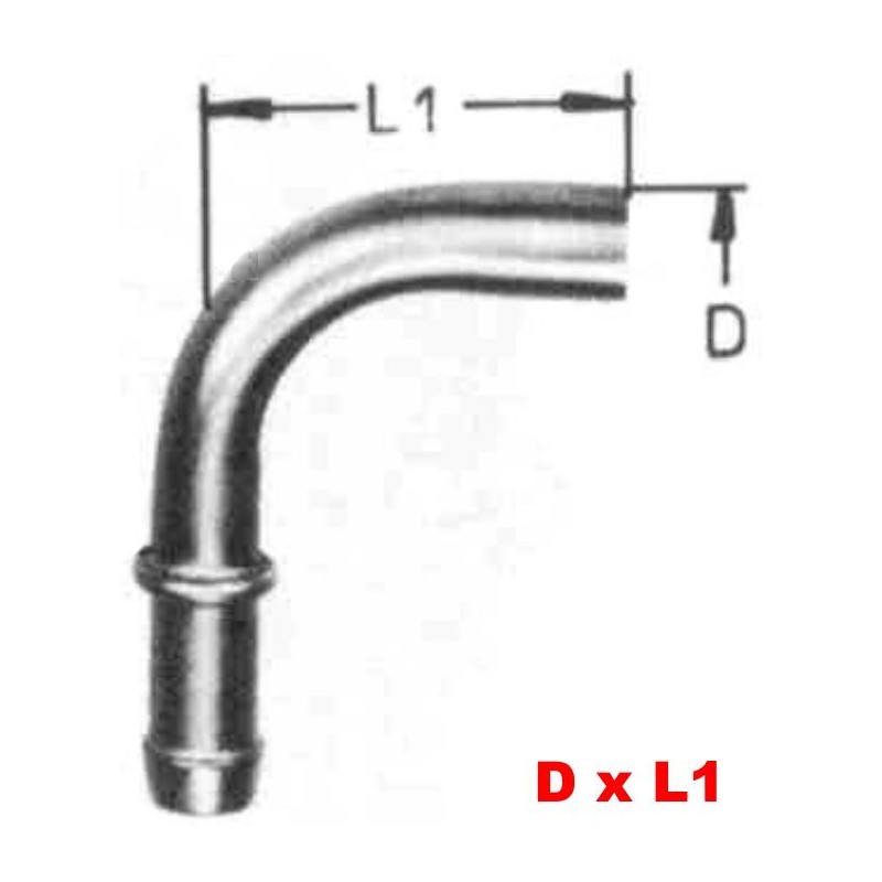 Embout tube coudé 10 x 30 - tube 10mm