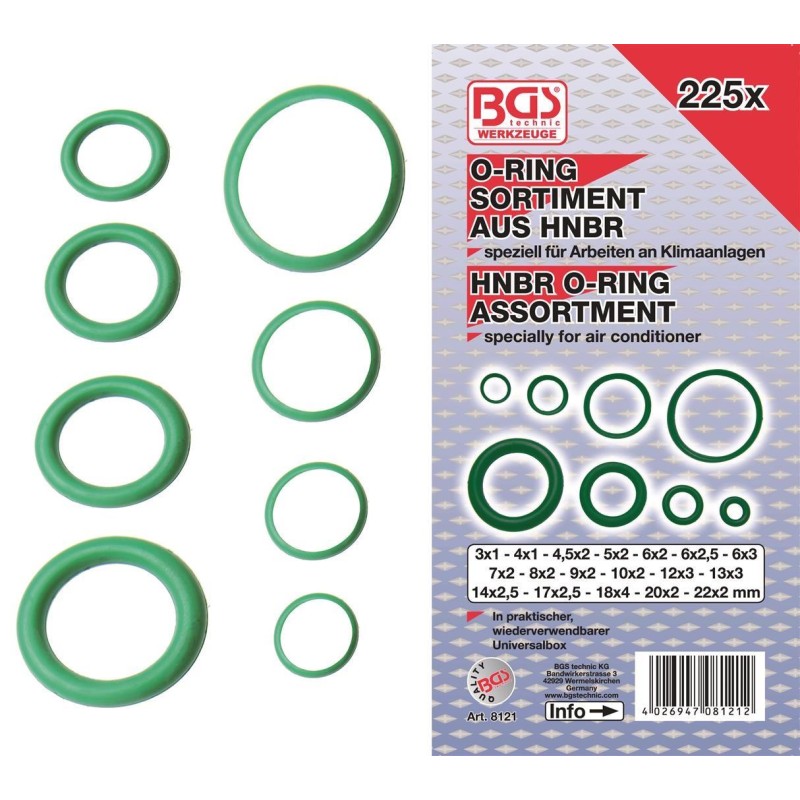 O-rings airco 3 à 22mm