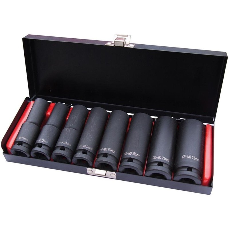 Jeu de douilles longues 1/2" 8 pièces Jeu de douilles longues 1/2" 8 pièces