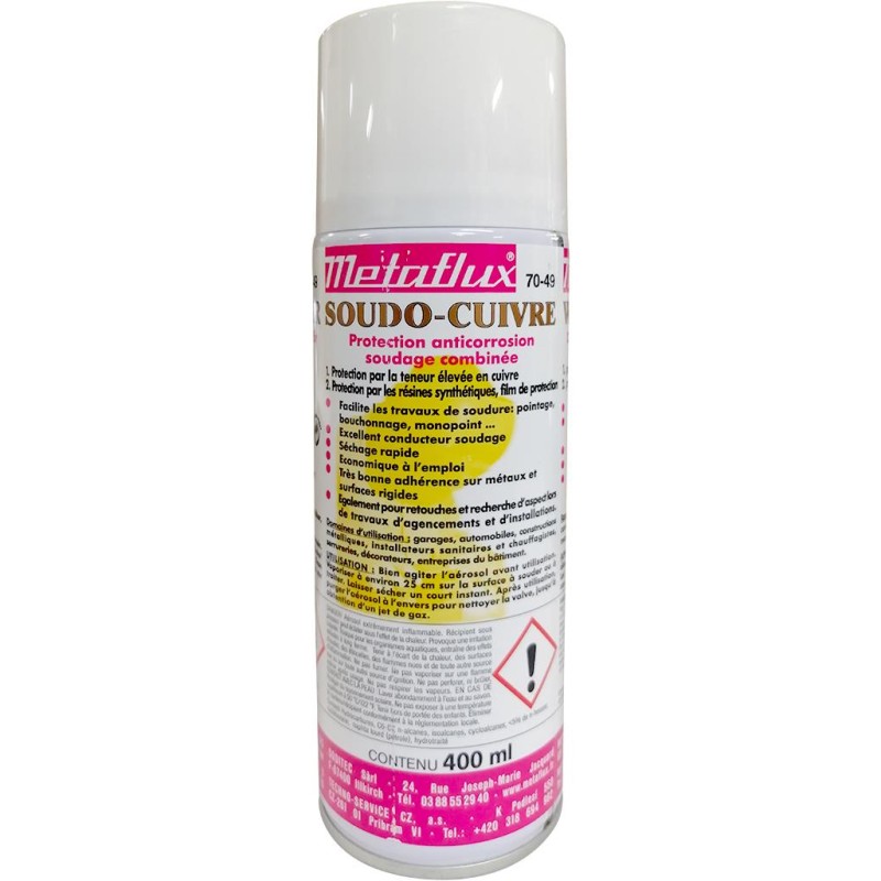 Metaflux spray soudo cuivre 400ml Metaflux spray soudo cuivre 400ml