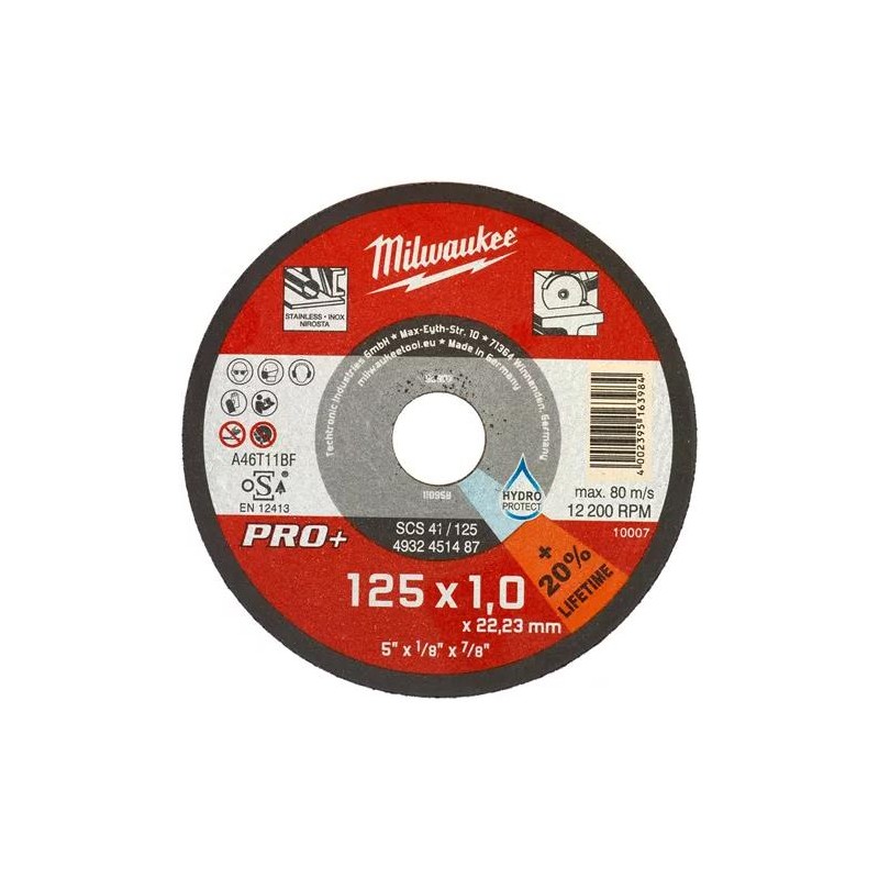 Disque de coupe Milwaukee 125x1mm Pro+