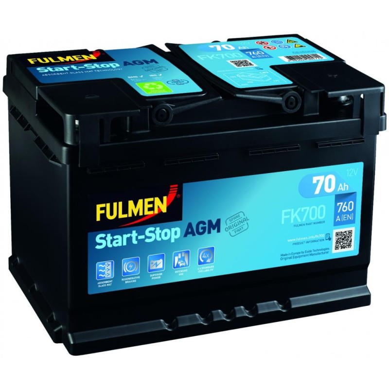 Batterie de démarrage AGM (start/stop) 70Ah