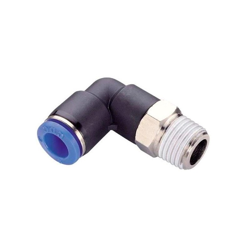 Raccord rapide BP coudé 6mm - G1/4" M Raccord rapide BP coudé 6mm - G1/4" M