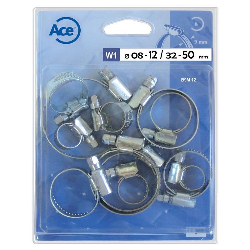 Assortiment 12 colliers bande pleine 9mm W1 Assortiment 12 colliers bande pleine 9mm W1