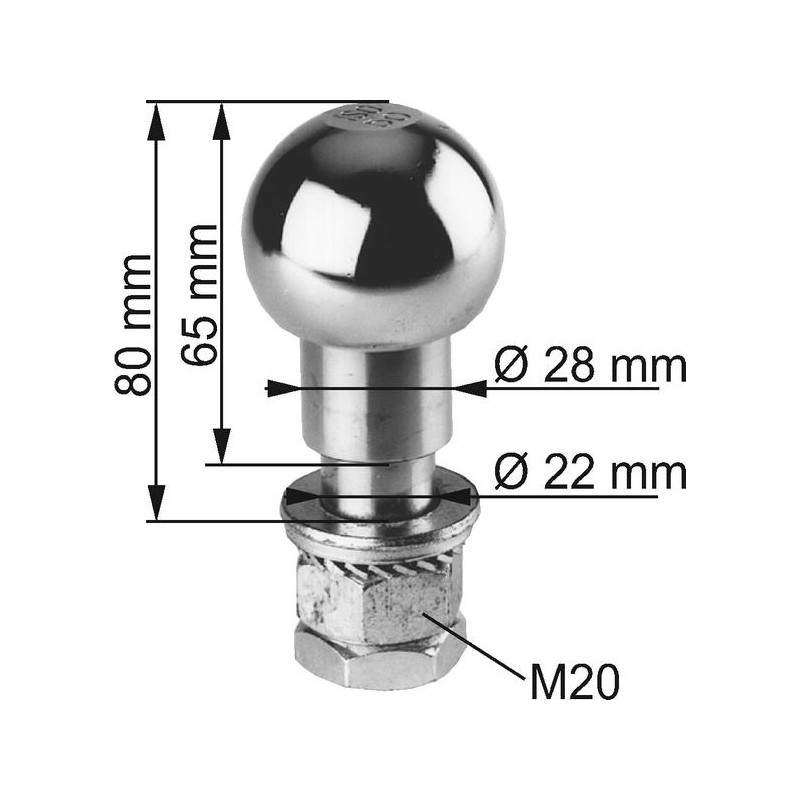 Boule d'attelage 50mm Boule d'attelage 50mm