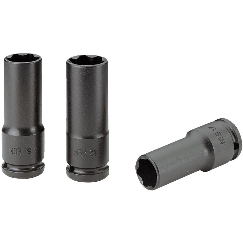 Jeu de douilles impact parois minces 1/2" FACOM NSB.3 Jeu de douilles impact parois minces 1/2" FACOM NSB.3