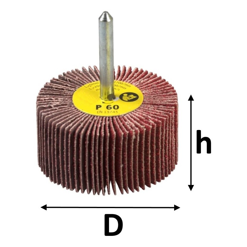 Roue à lamelle sur tige Ø 30mm x 10mm