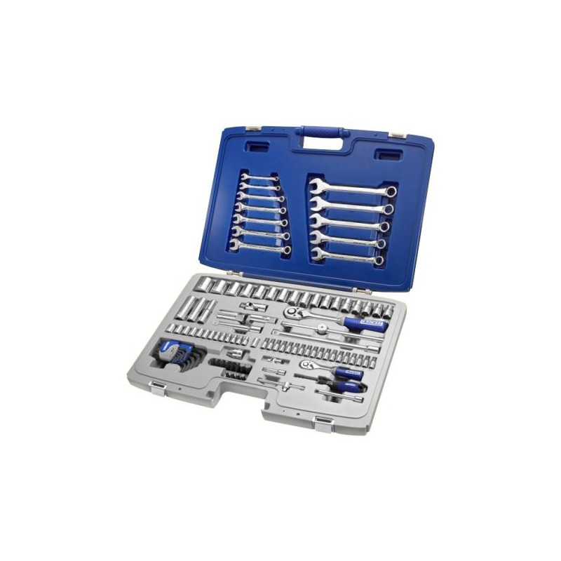 Coffret de douilles, clés et accessoires métriques 1/4'' - 1/2" 101 Pc Coffret de douilles, clés et accessoires métriques 1/4'' - 1/2" 101 Pc