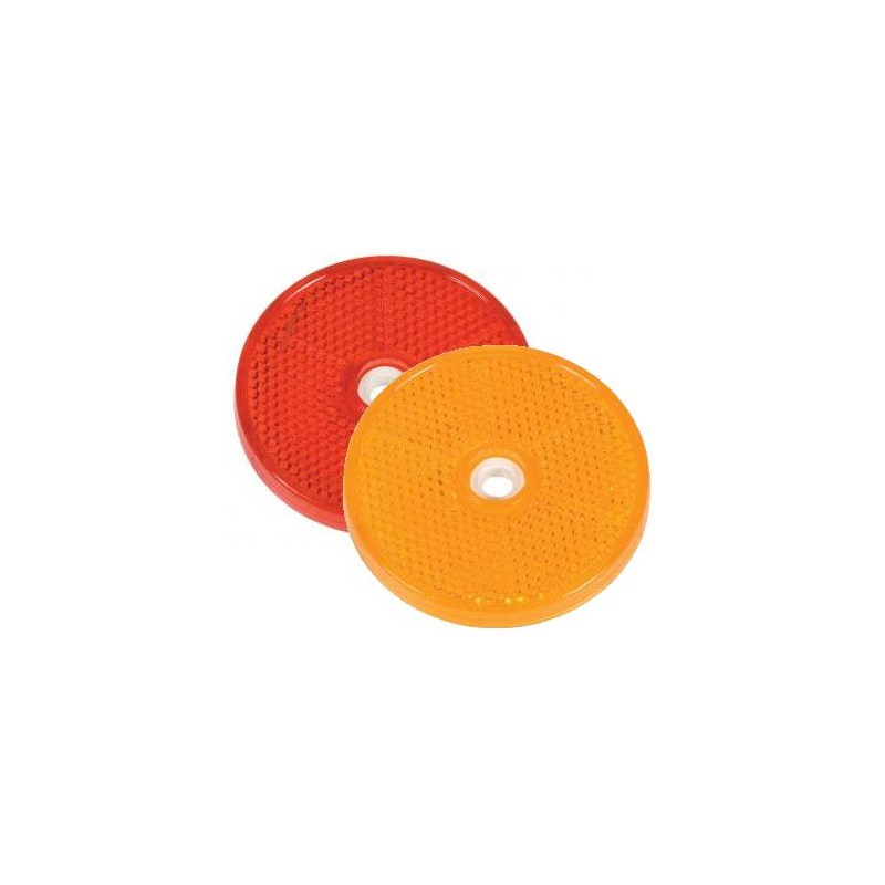 Catadioptre rond avec adhésif orange Catadioptre rond avec adhésif orange