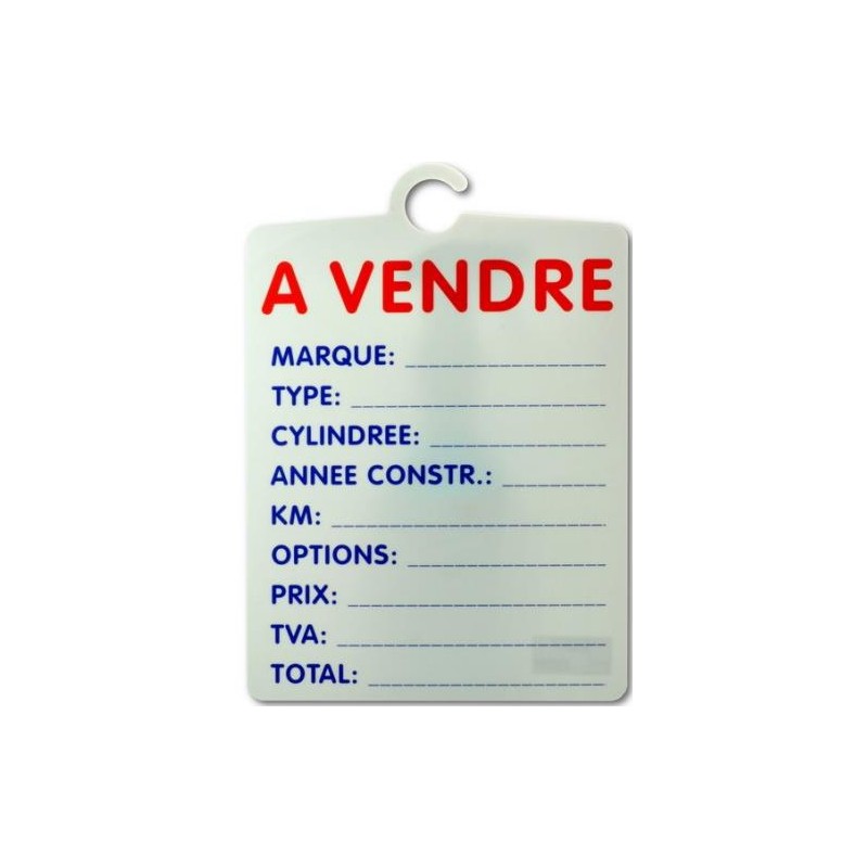 Plaque "A VENDRE" à essuyer
