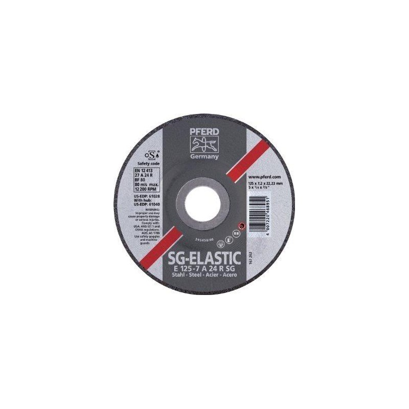 Disque à meuler - acier acier 125 x 7,0 x 22,23 A24R