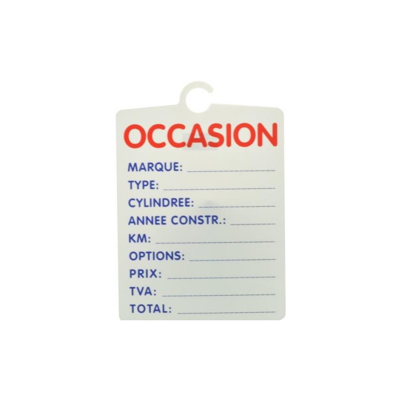 Plaque "OCCASION" à essuyer