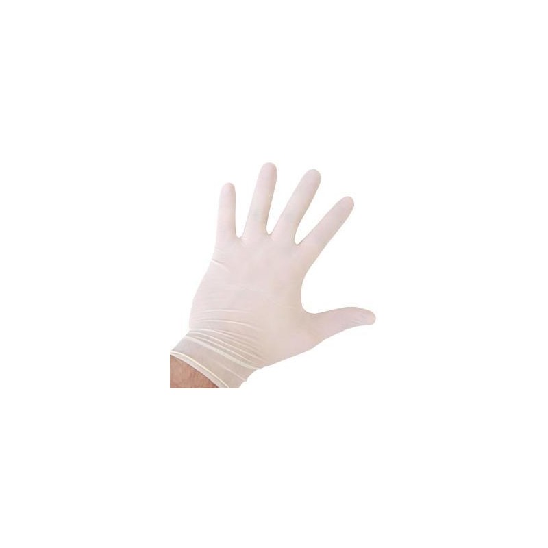 Gant latex blanc jetable L Gant latex blanc jetable L