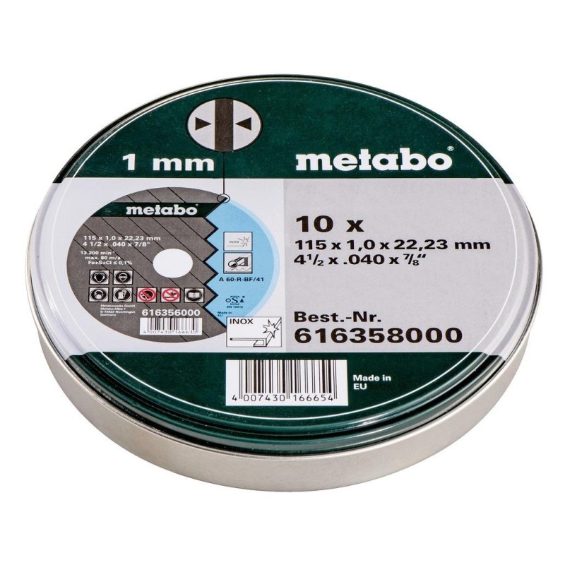 Jeu de 10 disques INOX 115x1 Jeu de 10 disques INOX 115x1