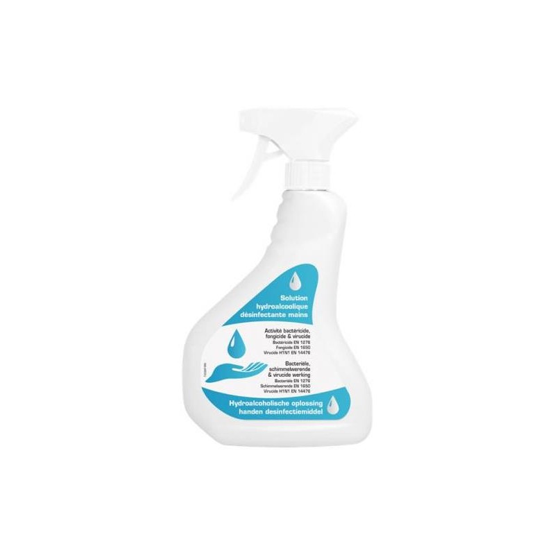 Solution hydroalcoolique désinfectante sans rinçage pour les mains 500 Solution hydroalcoolique désinfectante sans rinçage pour les mains 500