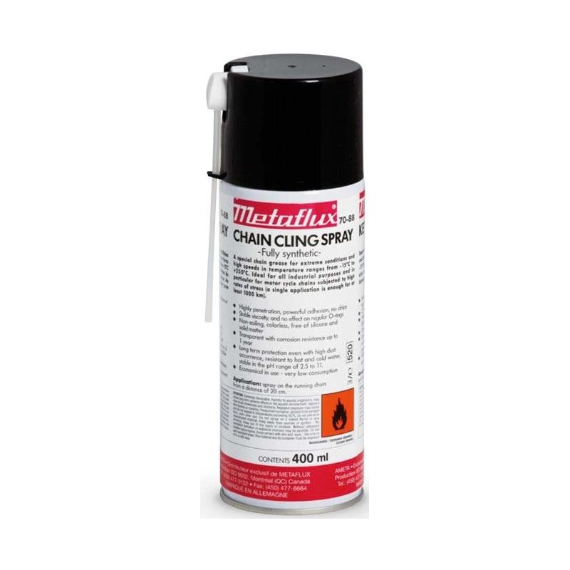 Metaflux lubrifiant pour chaînes spray 400ml Metaflux lubrifiant pour chaînes spray 400ml