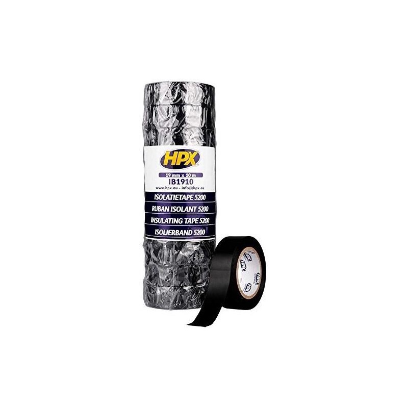 Toile isolante PVC noir 19mm x 10m Toile isolante PVC noir 19mm x 10m