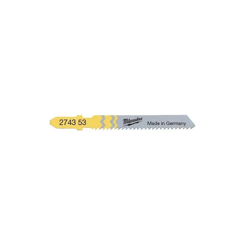 Lame de scie sauteuse Milwaukee - bois, plastique 50x2mm T119B (x5) Lame de scie sauteuse Milwaukee - bois, plastique 50x2mm T119B (x5)