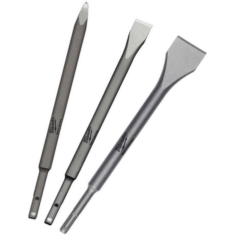 Set de 3 burins Milwaukee SDS+ Set de 3 burins Milwaukee SDS+