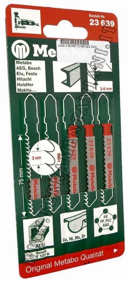 Lame de scie sauteuse T 127 D longueur totale 100 mm pas de dent 3